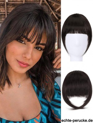 Menschliches Haar Clip in Bangs Echtes Menschliches Haar Extensions Clip in Französisch Bangs Fringe mit Tempeln Clip auf Fringe Bangs Haarteile für Frauen