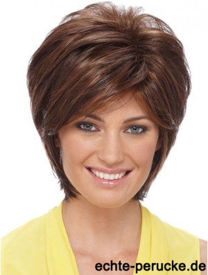 Schlanke synthetische Perücken Auburn Farbe Short Length Layered Style