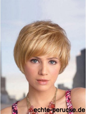 Capless Short Straight Blonde Designed Bob Perücken