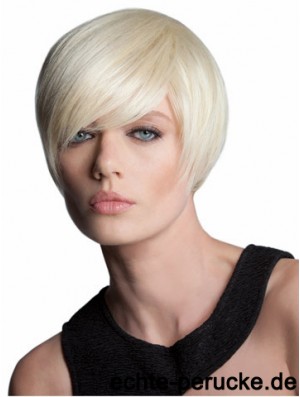 Capless Short Straight Blonde Style Bob Perücken