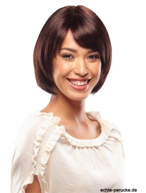 Capless Short Straight Auburn Top Bob Perücken