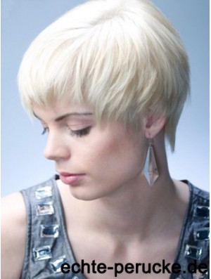 Capless Grey Short Straight 8 Zoll Natural Fashion Perücken